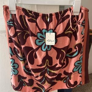 Free People Pink and Brown Floral Shorts
